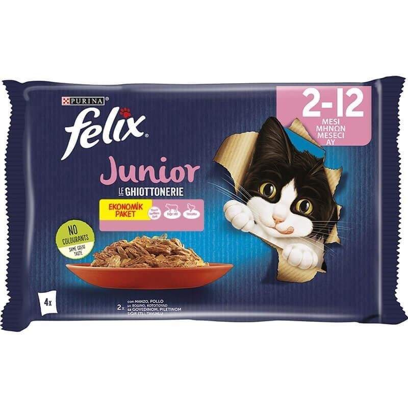 Felix Junior Pouch Tavuklu Ve Sığır Etli Kedi Konservesi 12 ADET | SRC: Barcode: 7613287487711-12
